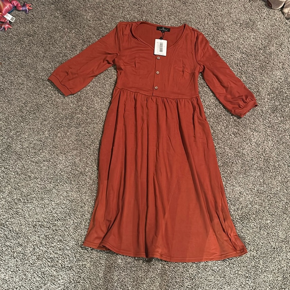 Rust colored A line dress Size Small